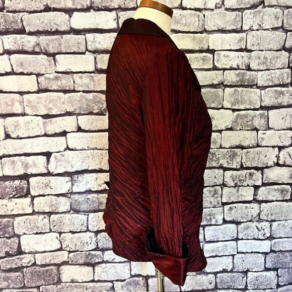 Cachet Burgundy 3/4 Sleeve Wrap Jacket Size 10 - Picture 9 of 10